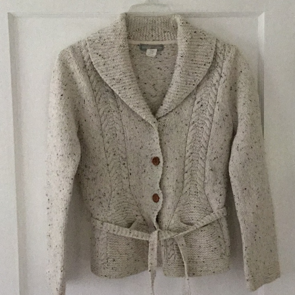 J Crew Women’s Cable Knit Wool Cardigan Sweater M